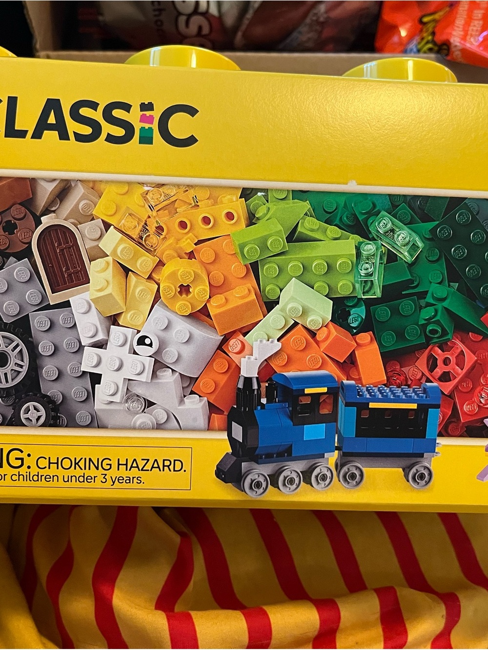 Lego Classic Blue Train with Multicolor Bricks
